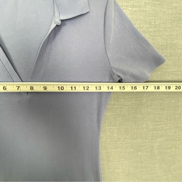 Zara Form Fit Mini Dress with Polo Collar Size Medium Purple - Picture 4 of 10